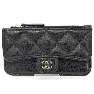 シャネル(CHANEL)のシャネル CHANEL マトラッセ フラグメントケース コインケース カードケース キャビアスキン AP2570 ブラック 未使用品(財布)