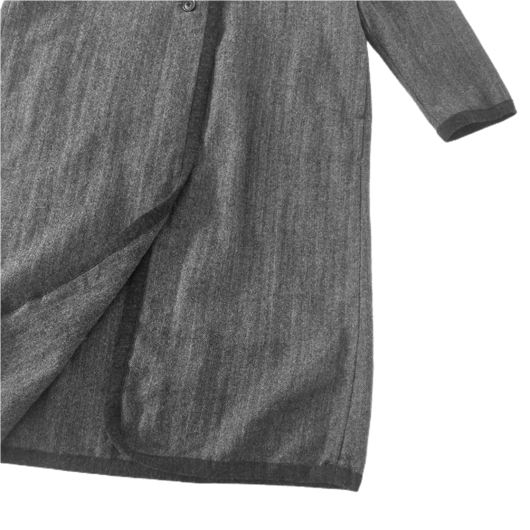 nest Robe(ネストローブ)の美品 100% a hundred percent ヘリンボーン ロングコート レディースのジャケット/アウター(ロングコート)の商品写真