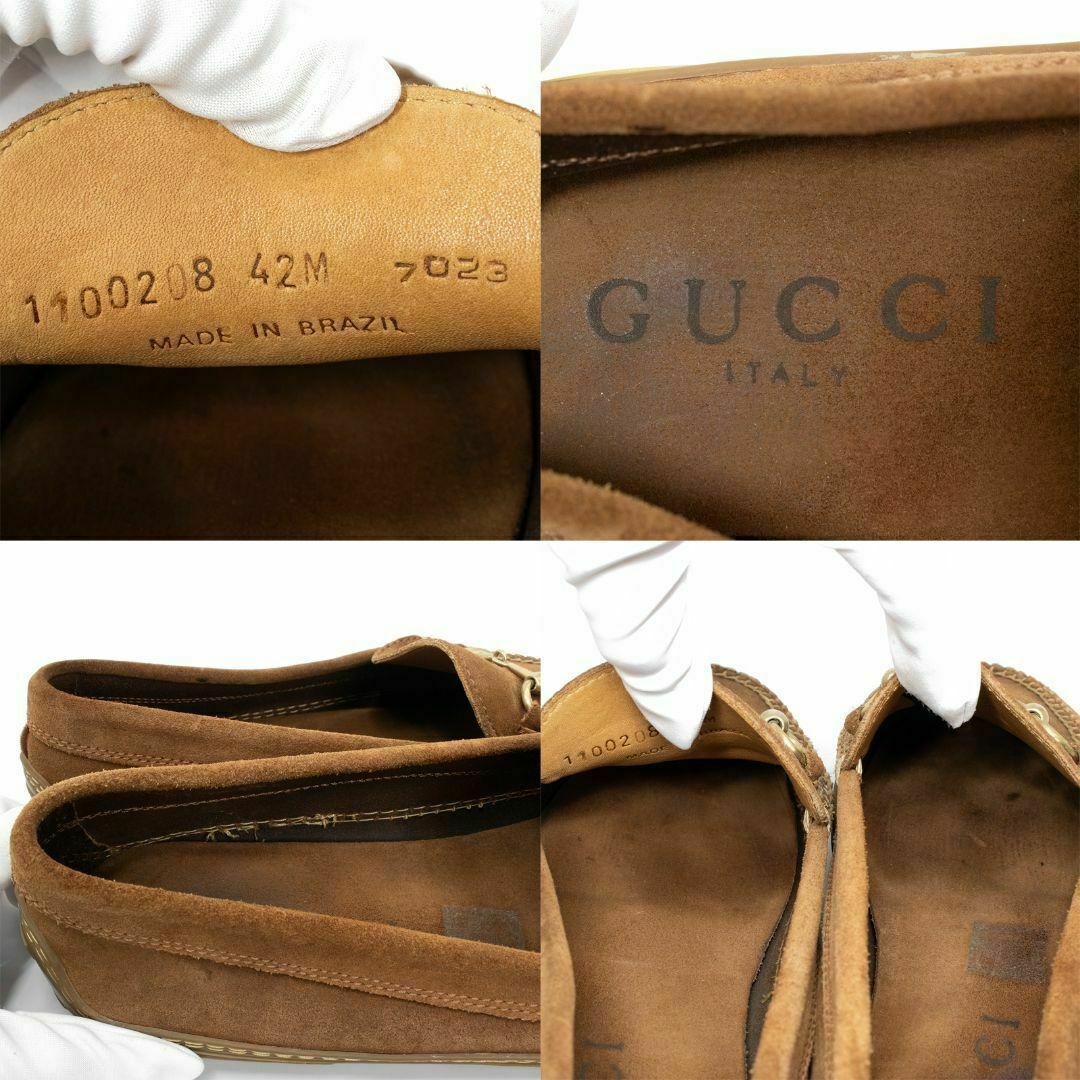 Gucci(グッチ)の【全額返金保証・送料無料】グッチのローファー・正規品・美品・ホースビット・茶色 メンズの靴/シューズ(その他)の商品写真