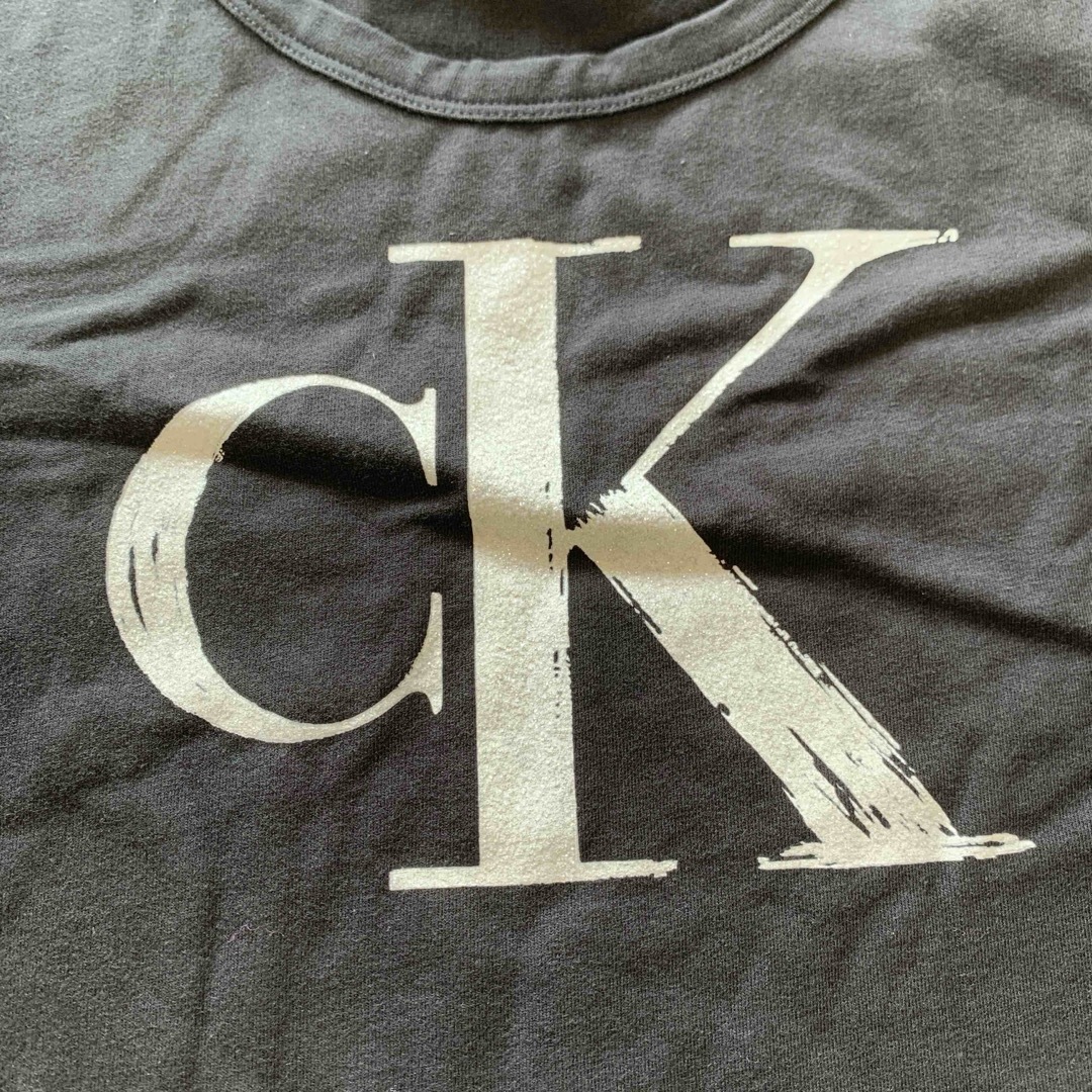Calvin Klein(カルバンクライン)の【新品】カルバンクライン ロゴ Tシャツ ワンピース ブラック L レディースのワンピース(ひざ丈ワンピース)の商品写真