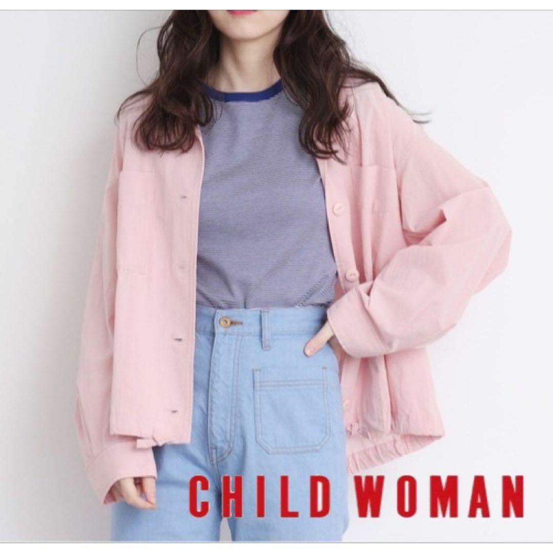 CHILD WOMAN(チャイルドウーマン)のCHILD WOMAN 100/2GVブロード 開襟シャツジャケット レディースのジャケット/アウター(ブルゾン)の商品写真