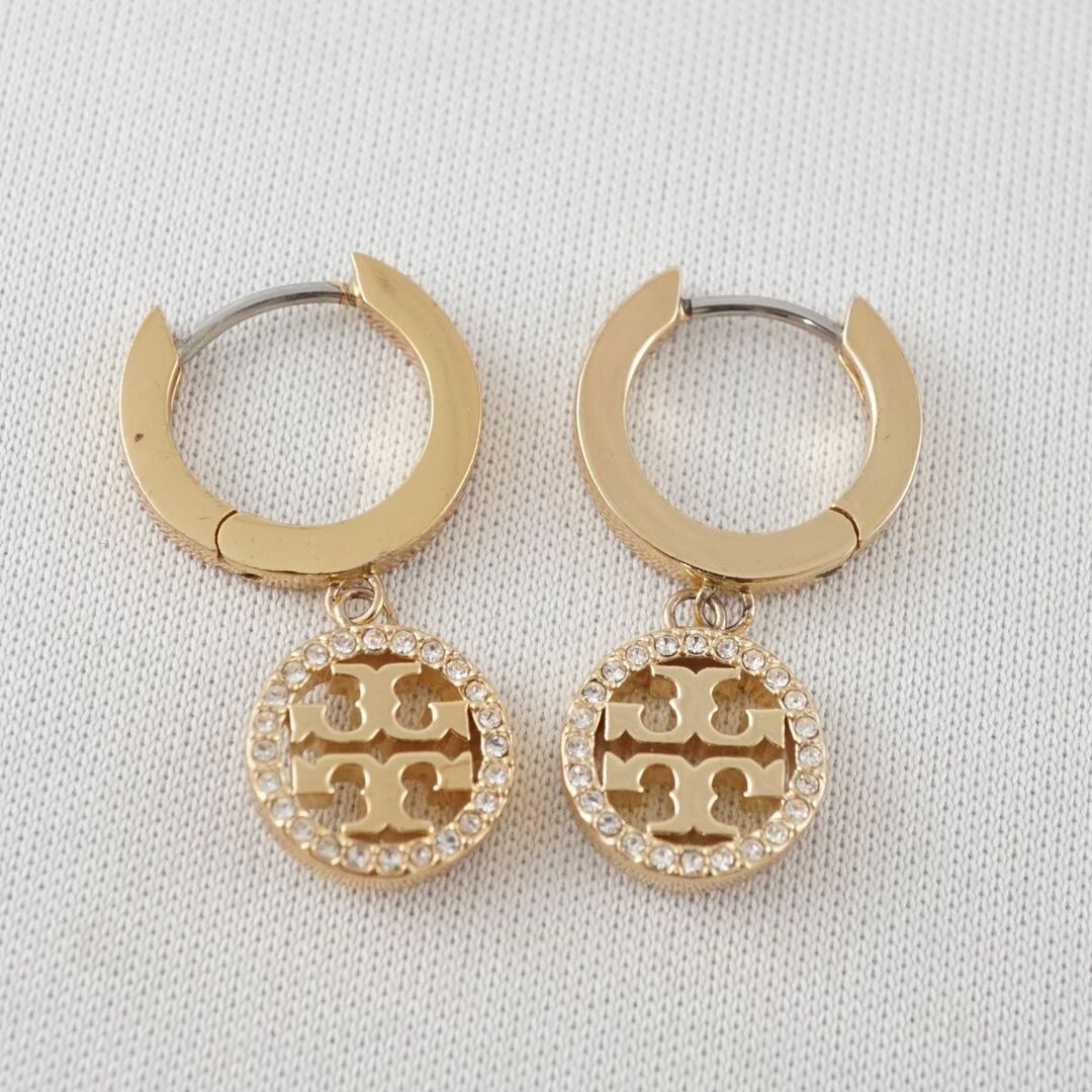 Tory Burch(トリーバーチ)のTORY BURCH トリーバーチ ピアス USED美品 ミラー パヴェ フープピアス アクセサリー KR X5247 レディースのアクセサリー(ネックレス)の商品写真