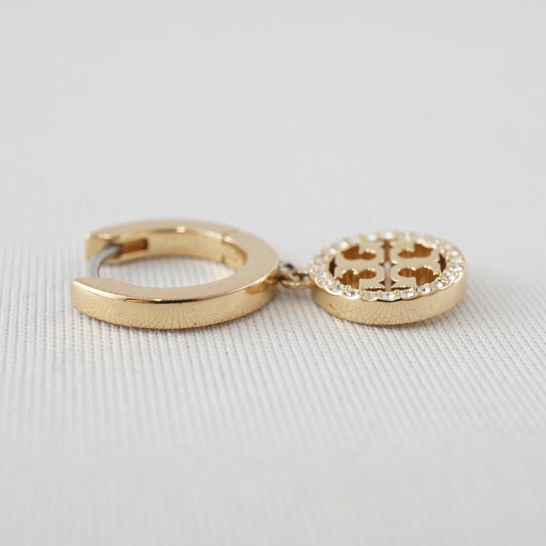 Tory Burch(トリーバーチ)のTORY BURCH トリーバーチ ピアス USED美品 ミラー パヴェ フープピアス アクセサリー KR X5247 レディースのアクセサリー(ネックレス)の商品写真