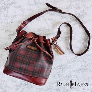 ポロラルフローレン(POLO RALPH LAUREN)の【希少】　ポロラルフローレン　ショルダーバッグ　巾着　チェック　PVC チャーム(ショルダーバッグ)