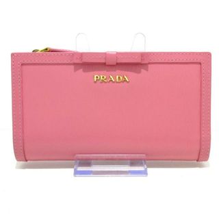 プラダ(PRADA)のPRADA(プラダ) 長財布 - ピンク リボン サフィアーノレザー(財布)