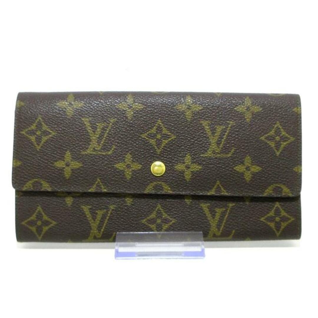 LOUIS VUITTON(ルイヴィトン)のLOUIS VUITTON(ルイヴィトン) 長財布 モノグラム ポシェット・ポルト モネ クレディ M61725(旧型) ■外側　⇒　モノグラム・キャンバス■内側　⇒　クロスグレインレザー レディースのファッション小物(財布)の商品写真