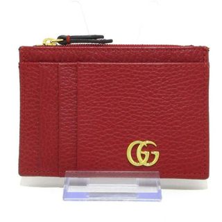 グッチ(Gucci)のGUCCI(グッチ) コインケース GGマーモント 574804 レッド カードケース・パスケース付き レザー(コインケース)