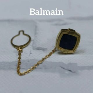 BALMAIN - 【匿名配送】バルマン ブローチ ゴールド ヴィンテージ 青