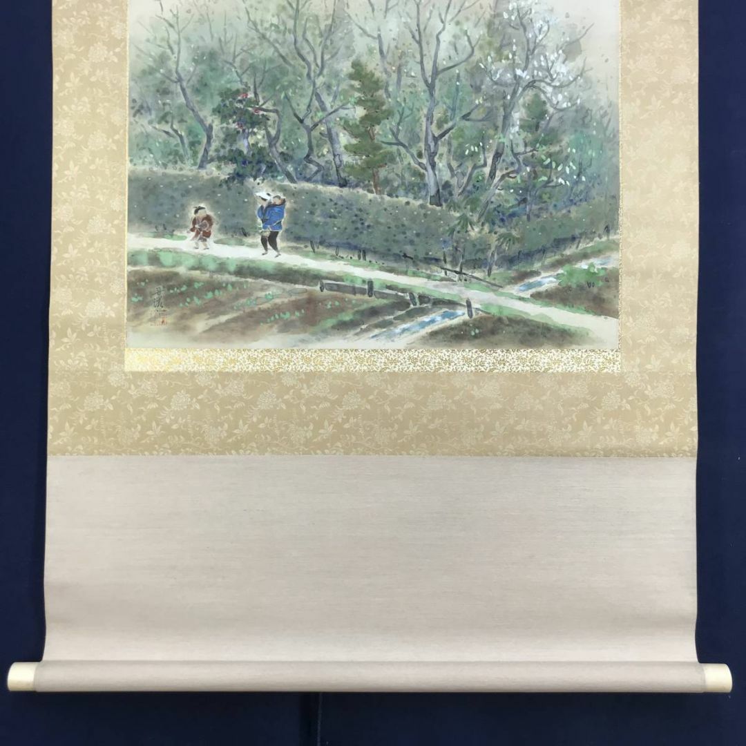 作者不詳/早春佳趣図/人物図/横物/山水図/掛軸☆宝船☆ 作者不詳/早春佳趣図/人物図/横物/山水図/掛軸☆宝船☆
