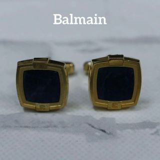 バルマン(BALMAIN)の【匿名配送】バルマン カフス ゴールド ロゴ シンプル 青(カフリンクス)