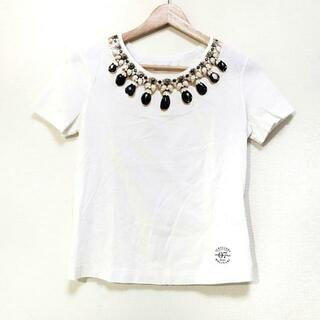 ANNA MOLINARI(アンナモリナーリ) 半袖Tシャツ サイズI 40 レディース - 白×グレーベージュ×黒