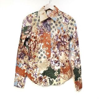 エトロ(ETRO)のETRO(エトロ) 長袖シャツブラウス サイズ40 M レディース - ベージュ×パープル×マルチ 花柄(シャツ/ブラウス(長袖/七分))