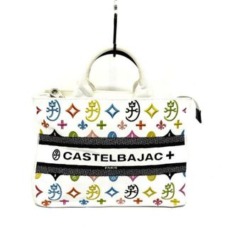 CASTELBAJAC - Castelbajac(カステルバジャック) ハンドバッグ - 白×ブルー×マルチ 刺繍/Castelbajac+ キャンバス