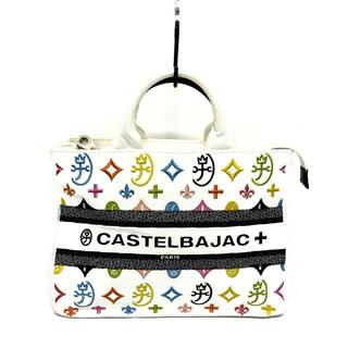 カステルバジャック(CASTELBAJAC)のCastelbajac(カステルバジャック) ハンドバッグ - 白×ブルー×マルチ 刺繍/Castelbajac+ キャンバス(ハンドバッグ)