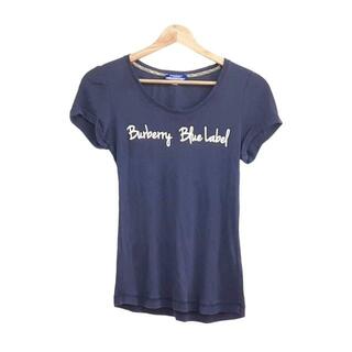 バーバリーブルーレーベル(BURBERRY BLUE LABEL)のBurberry Blue Label(バーバリーブルーレーベル) 半袖Tシャツ サイズ38 M レディース - ネイビー×白 クルーネック(Tシャツ(半袖/袖なし))