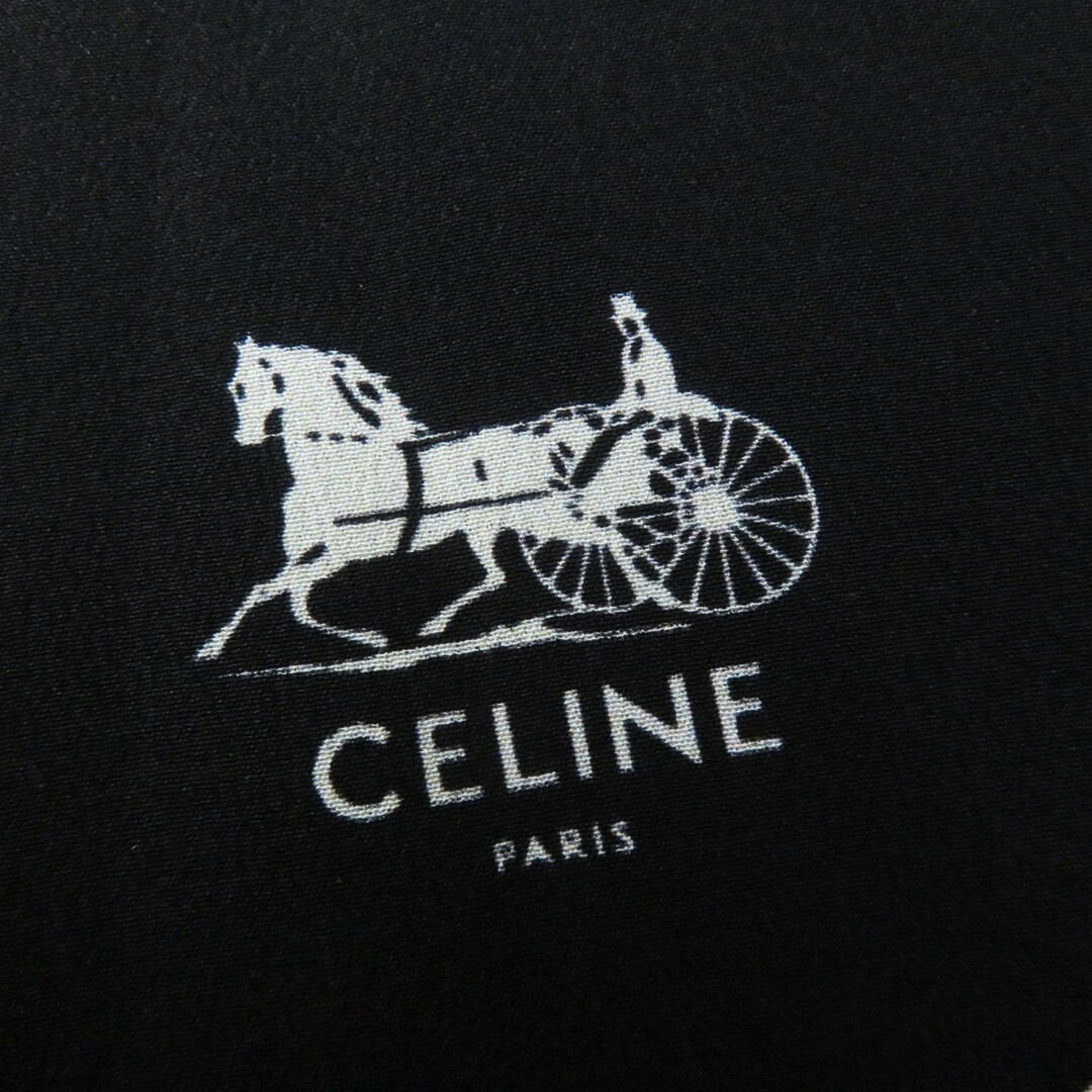 celine(セリーヌ)の極美品◎CELINE セリーヌ 2J297316N シルク100％ サルキー ロングスカート ブラック ホワイト 36 フランス製 正規品 レディース レディースのスカート(ロングスカート)の商品写真