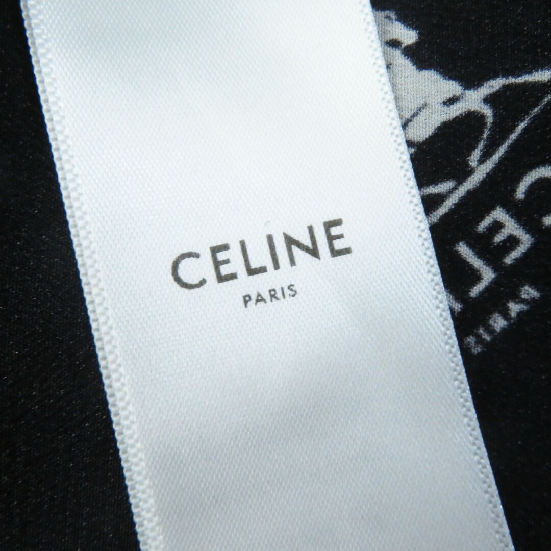 celine(セリーヌ)の極美品◎CELINE セリーヌ 2J297316N シルク100％ サルキー ロングスカート ブラック ホワイト 36 フランス製 正規品 レディース レディースのスカート(ロングスカート)の商品写真