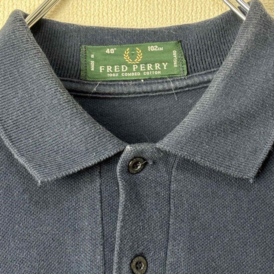 FRED PERRY(フレッドペリー)のフレッドペリー　半袖　ポロシャツ　M3 ビンテージ　ネイビー　40 L 古着 メンズのトップス(ポロシャツ)の商品写真