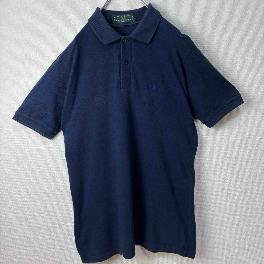 FRED PERRY(フレッドペリー)のフレッドペリー　半袖　ポロシャツ　M3 ビンテージ　ネイビー　40 L 古着 メンズのトップス(ポロシャツ)の商品写真
