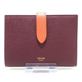 セリーヌ(celine)のCELINE(セリーヌ) 2つ折り財布美品  ミディアム ストラップウォレット 10B643BRU.33AY ボルドー×オレンジブラウン(アサイー×ライチ) バイカラー グレインドカーフスキン(財布)