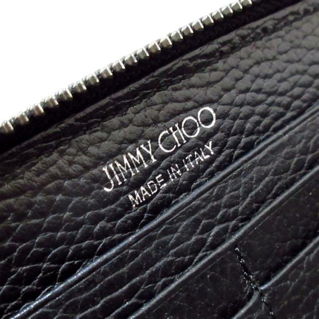 JIMMY CHOO(ジミーチュウ)のJIMMY CHOO(ジミーチュウ) 長財布 - J000094648001 黒×シルバー スター/スタッズ/ラインストーン レザー×金属素材 レディースのファッション小物(財布)の商品写真