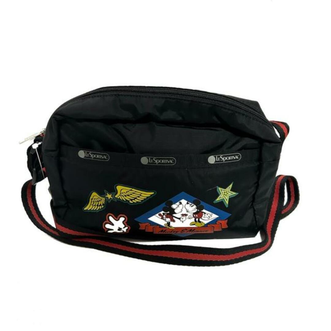 LeSportsac(レスポートサック)のLESPORTSAC(レスポートサック) ショルダーバッグ美品  - 黒×レッド×マルチ mickey mouseデザイン レスポナイロン レディースのバッグ(ショルダーバッグ)の商品写真