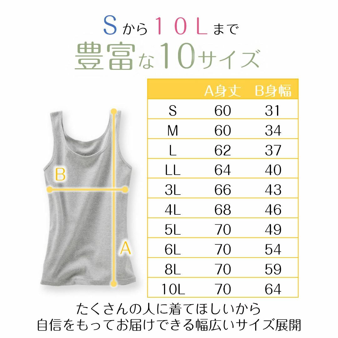 [ニッセン] タンクトップ インナー 綿100% セット 5枚組 レディース レディースのファッション小物(その他)の商品写真