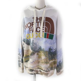 美品◎GUCCI グッチ ノースフェイス 22SS 672474 Trail Print sweatshirt トレイル プリント パーカー マルチ S イタリア製 正規品 ユニセックス