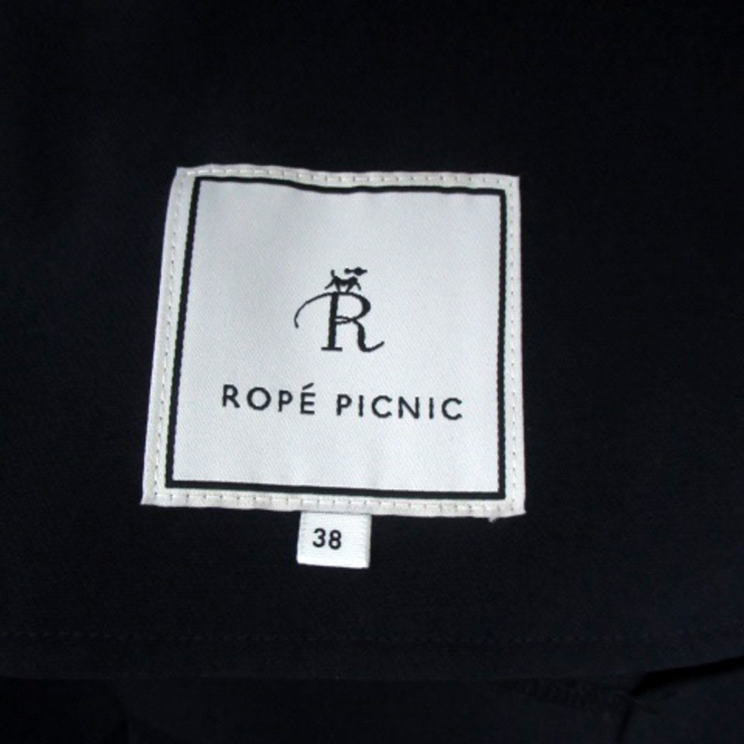 Rope' Picnic(ロペピクニック)のロペピクニック ノーカラージャケット ミドル丈 リボンベルト付き 38 紺 レディースのジャケット/アウター(その他)の商品写真