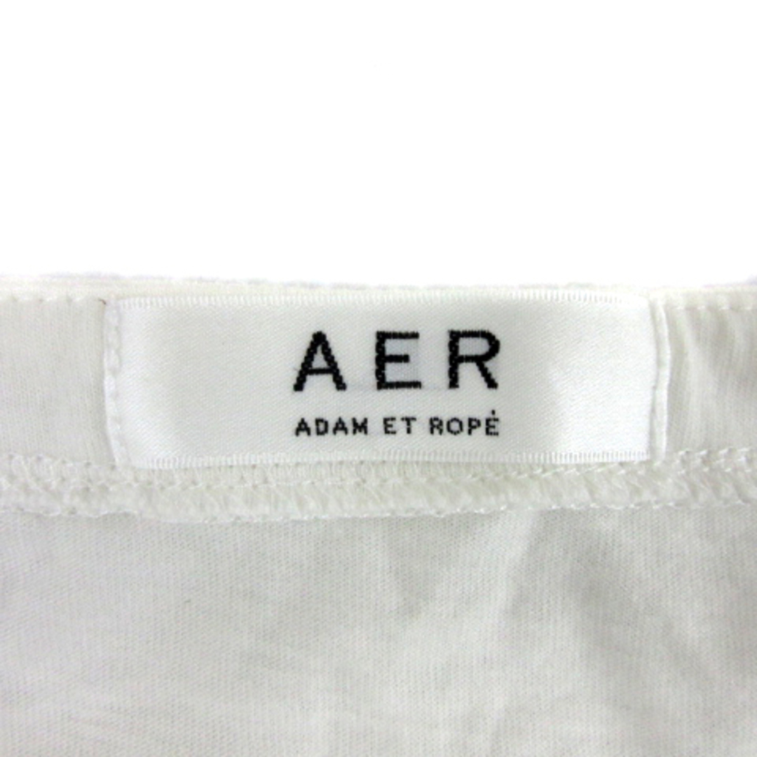 Adam et Rope'(アダムエロぺ)のアダムエロペ AER Tシャツ カットソー ラウンドネック プリント 38 白 レディースのトップス(Tシャツ(半袖/袖なし))の商品写真