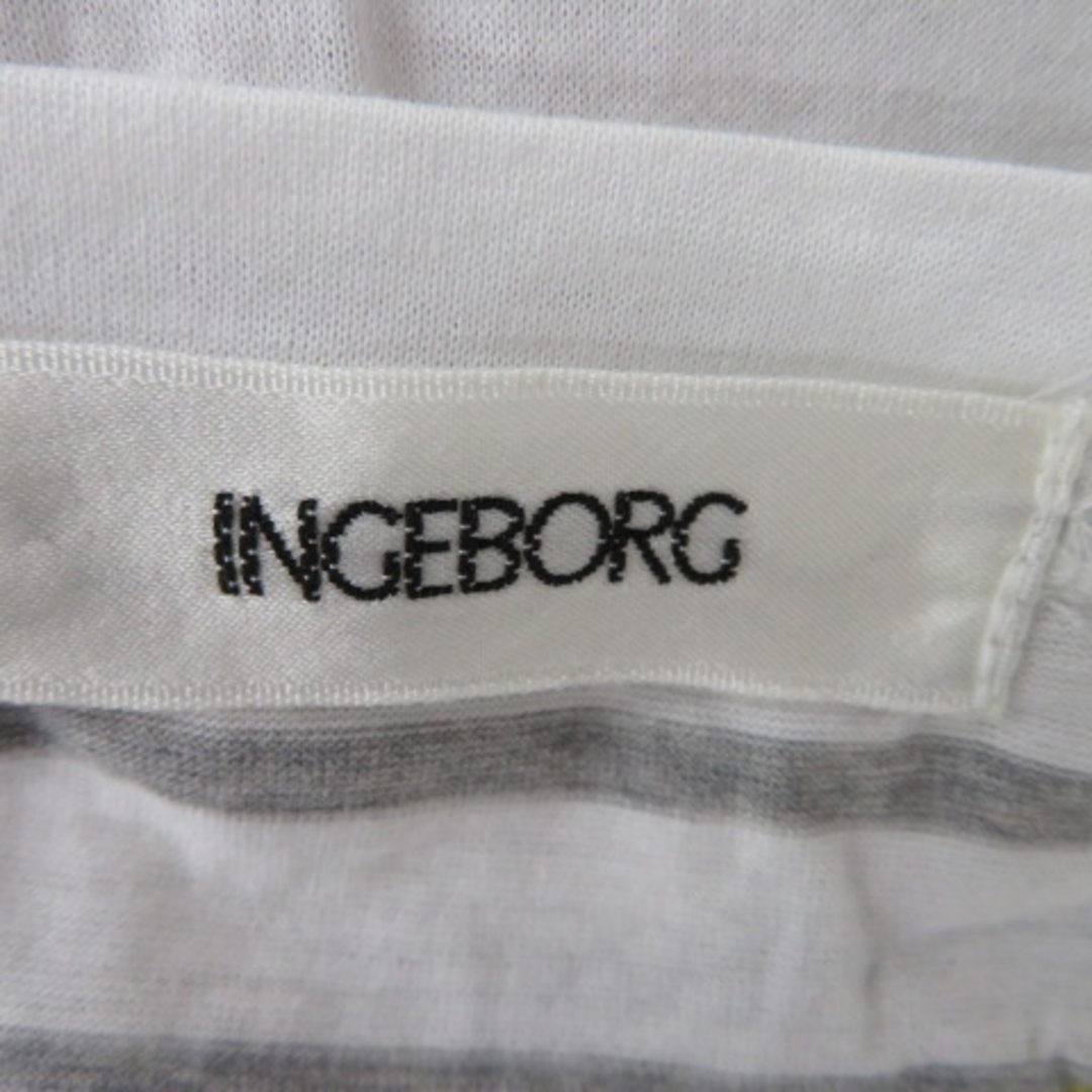 INGEBORG(インゲボルグ)のインゲボルグ Tシャツ カットソー 半袖 Uネック ボーダー柄 花柄 11 レディースのトップス(Tシャツ(半袖/袖なし))の商品写真