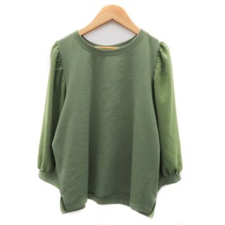 ドレスキップ(DRESKIP)のドレスキップ DRESKIP カットソー 七分袖 ラウンドネック M カーキ(その他)