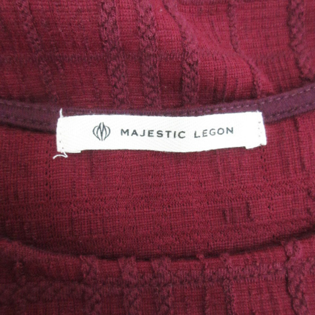 MAJESTIC LEGON(マジェスティックレゴン)のマジェスティックレゴン カットソー 半袖 ラウンドネック チェック柄 M 赤 レディースのトップス(カットソー(半袖/袖なし))の商品写真