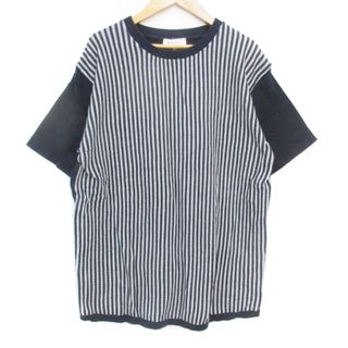 ザショップティーケー(THE SHOP TK)のザショップティーケー Tシャツ カットソー 半袖 ストライプ柄 XL 紺 白(Tシャツ/カットソー(半袖/袖なし))