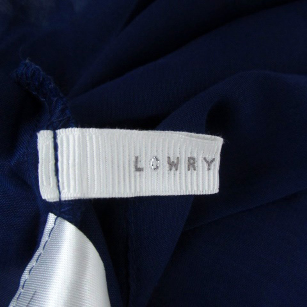 LOWRYS FARM(ローリーズファーム)のローリーズファーム ブラウス カットソー 半袖 ラウンドネック フリル L 青 レディースのトップス(シャツ/ブラウス(半袖/袖なし))の商品写真