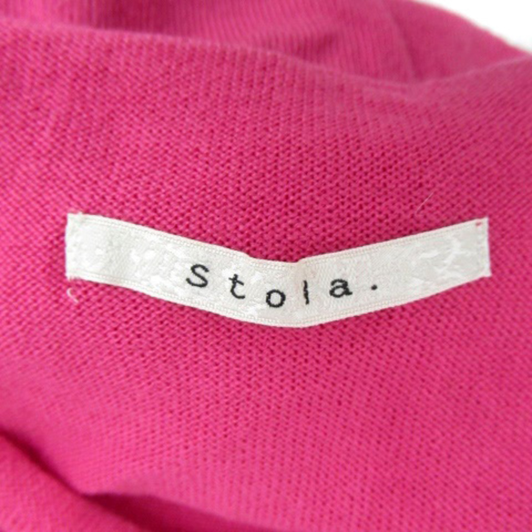 Stola.(ストラ)のストラ ニット カットソー 長袖 無地 アシンメトリー ウール ピンク レディースのトップス(ニット/セーター)の商品写真