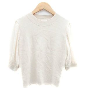 エヌナチュラルビューティーベーシック(N.Natural beauty basic)のナチュラルビューティーベーシック ニット カットソー シースルー M ベージュ(ニット/セーター)