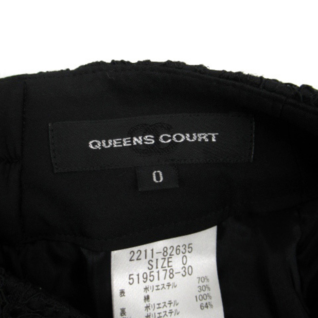 QUEENS COURT(クイーンズコート)のクイーンズコート タイトスカート ミモレ丈 総レース 0 黒 レディースのスカート(ひざ丈スカート)の商品写真