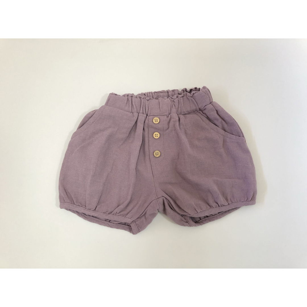 新品　ボタンショートパンツ　男の子　女の子　春夏秋　ボトムス　ズボン　ナチュラル キッズ/ベビー/マタニティのキッズ服女の子用(90cm~)(パンツ/スパッツ)の商品写真