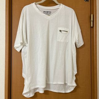 Ｖネック　Tシャツ　白　大きいサイズ(Tシャツ(半袖/袖なし))