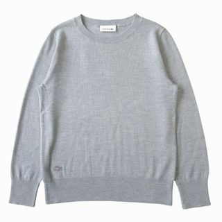 ラコステ(LACOSTE)の美品 ラコステ LACOSTE ウール クルーネック セーター カットソー 38(ニット/セーター)