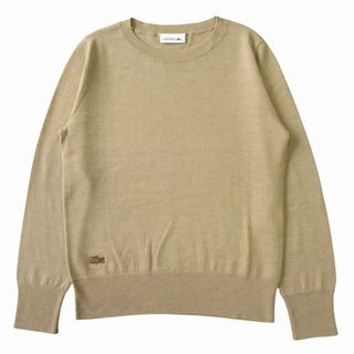 ラコステ(LACOSTE)の美品 ラコステ LACOSTE ウール クルーネック セーター カットソー 38(ニット/セーター)