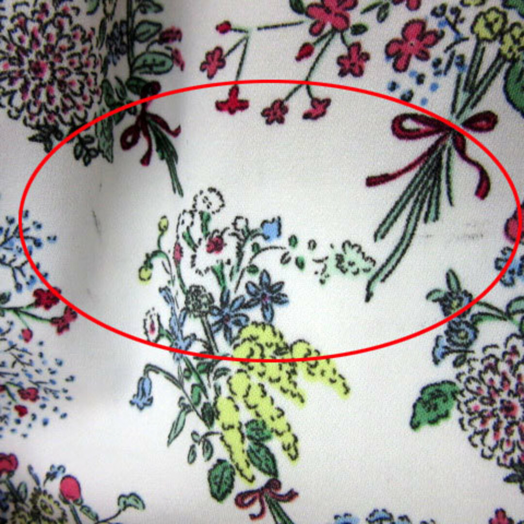 Rope' Picnic(ロペピクニック)のロペピクニック フレアスカート ギャザースカート 花柄 白 サンプル品 レディースのスカート(ひざ丈スカート)の商品写真