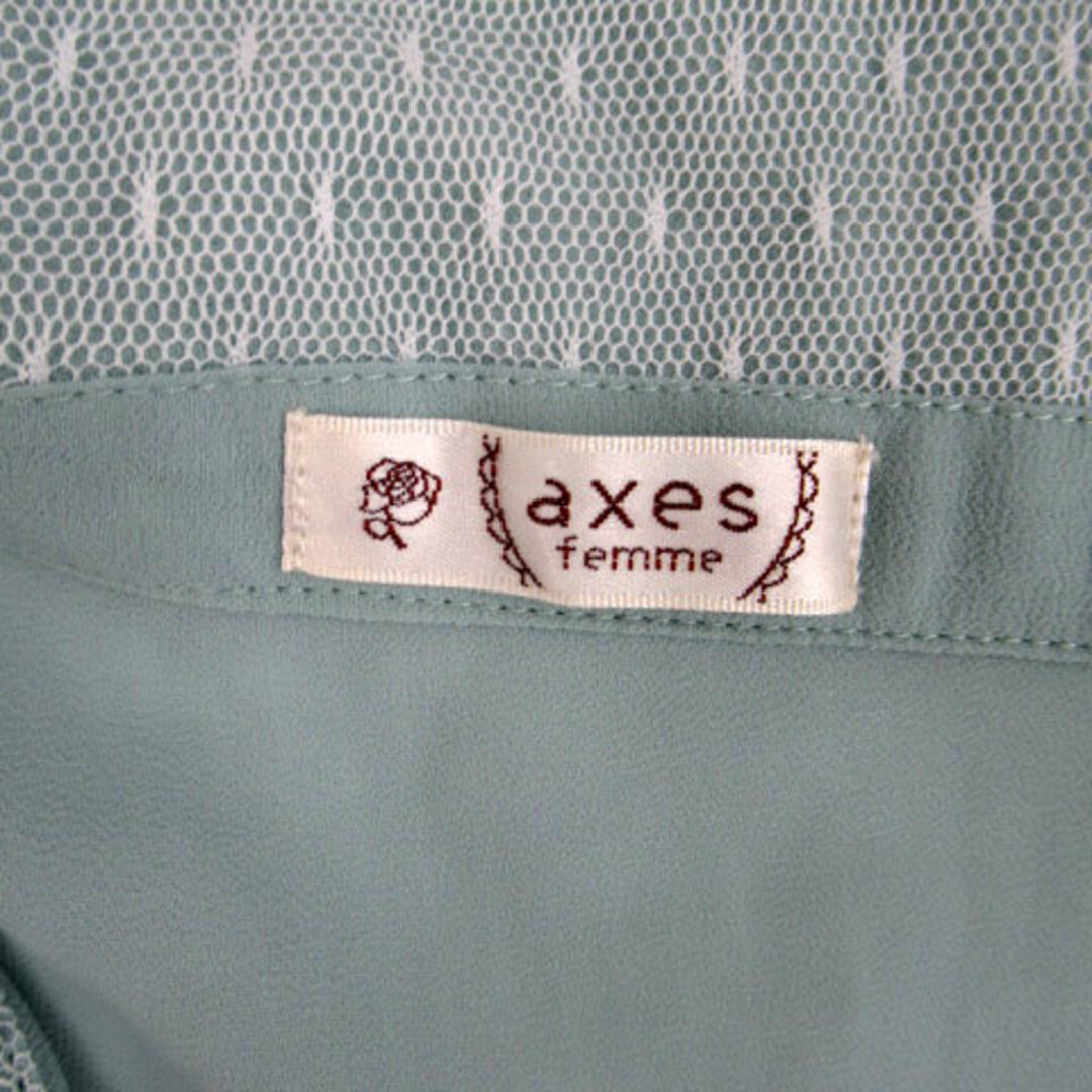 axes femme(アクシーズファム)のアクシーズファム シャツ ブラウス 刺繍 シースルー ビジュー レース M レディースのトップス(シャツ/ブラウス(半袖/袖なし))の商品写真