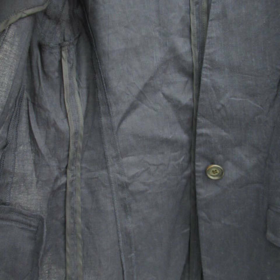CLEAR IMPRESSION(クリアインプレッション)のクリアインプレッション ノーカラージャケット ミドル丈 七分袖 リネン 2 紺 レディースのジャケット/アウター(その他)の商品写真