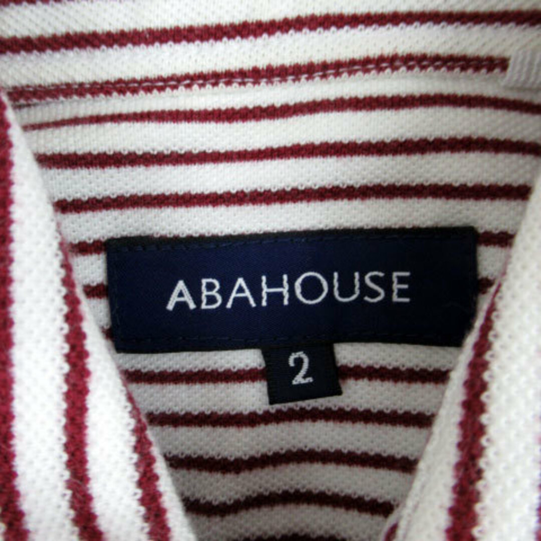 ABAHOUSE(アバハウス)のアバハウス ABAHOUSE カジュアルシャツ 長袖 ストライプ柄 2 赤 メンズのトップス(シャツ)の商品写真