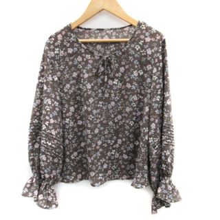 ウィルセレクション(WILLSELECTION)のウィルセレクション シャツ ブラウス 花柄 M マルチカラー チャコールグレー(シャツ/ブラウス(長袖/七分))