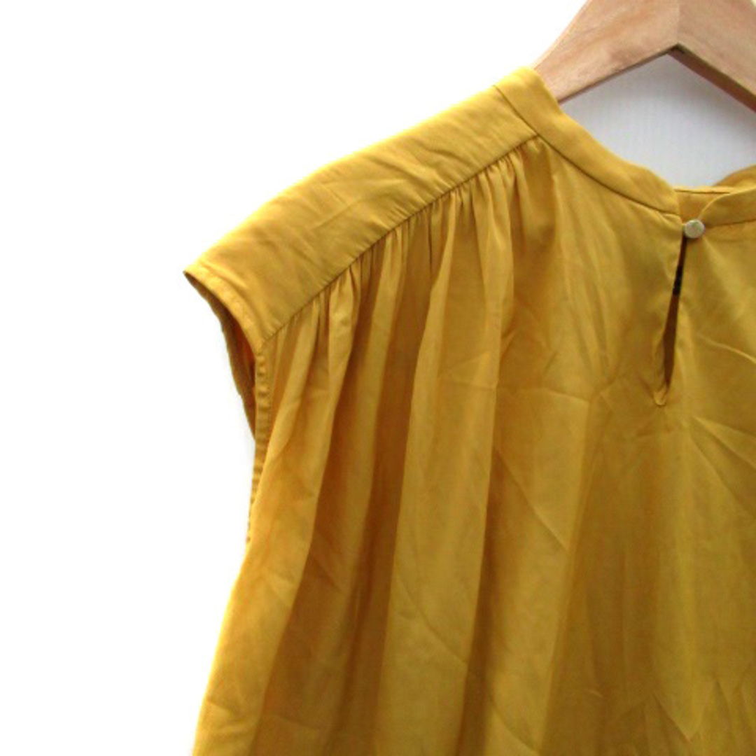ユナイテッドアローズ ブラウス カットソー バンドカラー フレンチスリーブ 黄色 レディースのトップス(シャツ/ブラウス(半袖/袖なし))の商品写真