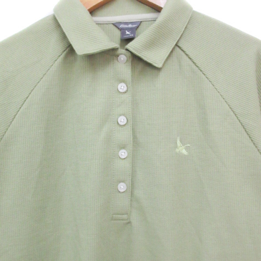 Eddie Bauer(エディーバウアー)のエディーバウアー ポロシャツ 半袖 ポロカラー ロゴ S 黄緑 ライトグリーン レディースのトップス(ポロシャツ)の商品写真