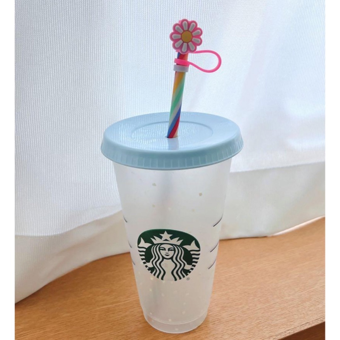 Starbucks Coffee(スターバックスコーヒー)の新品♡海外限定スターバックスレインボーカラー リユーザブル コールドカップ インテリア/住まい/日用品のキッチン/食器(グラス/カップ)の商品写真